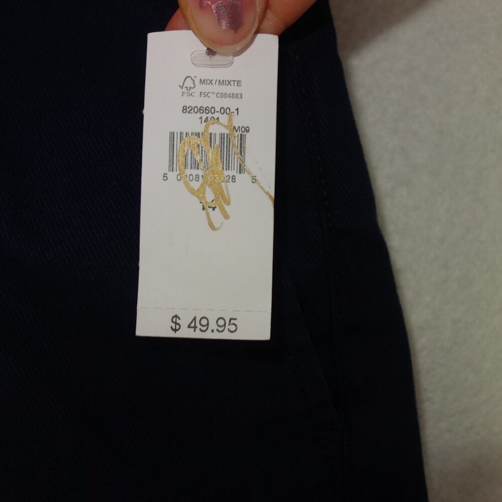 GAP Women's 14 Pleated Shorts High Rise Washwell Navy Blue NEW - Picture 3 of 7